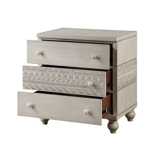 Roselyne - Nightstand - Antique White Finish - Funk Metal Works LLC