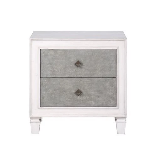 Katia - Nightstand - Rustic Gray & White Finish - Funk Metal Works LLC