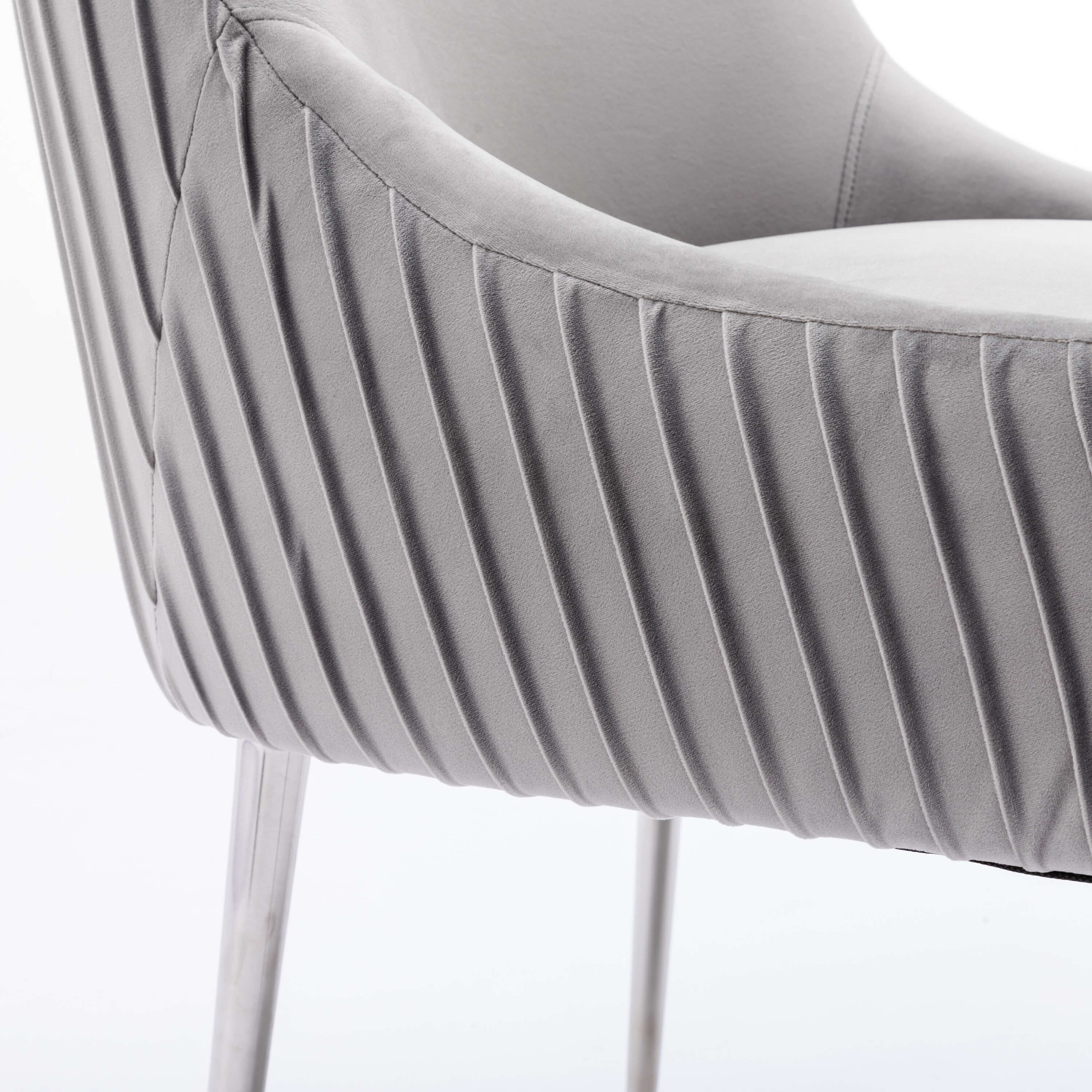 SEYNAR Modern Velvet Pleated Finish Back Dining Chair Set of 2/4/6 with Rear Handle - Funk Metal Works LLC