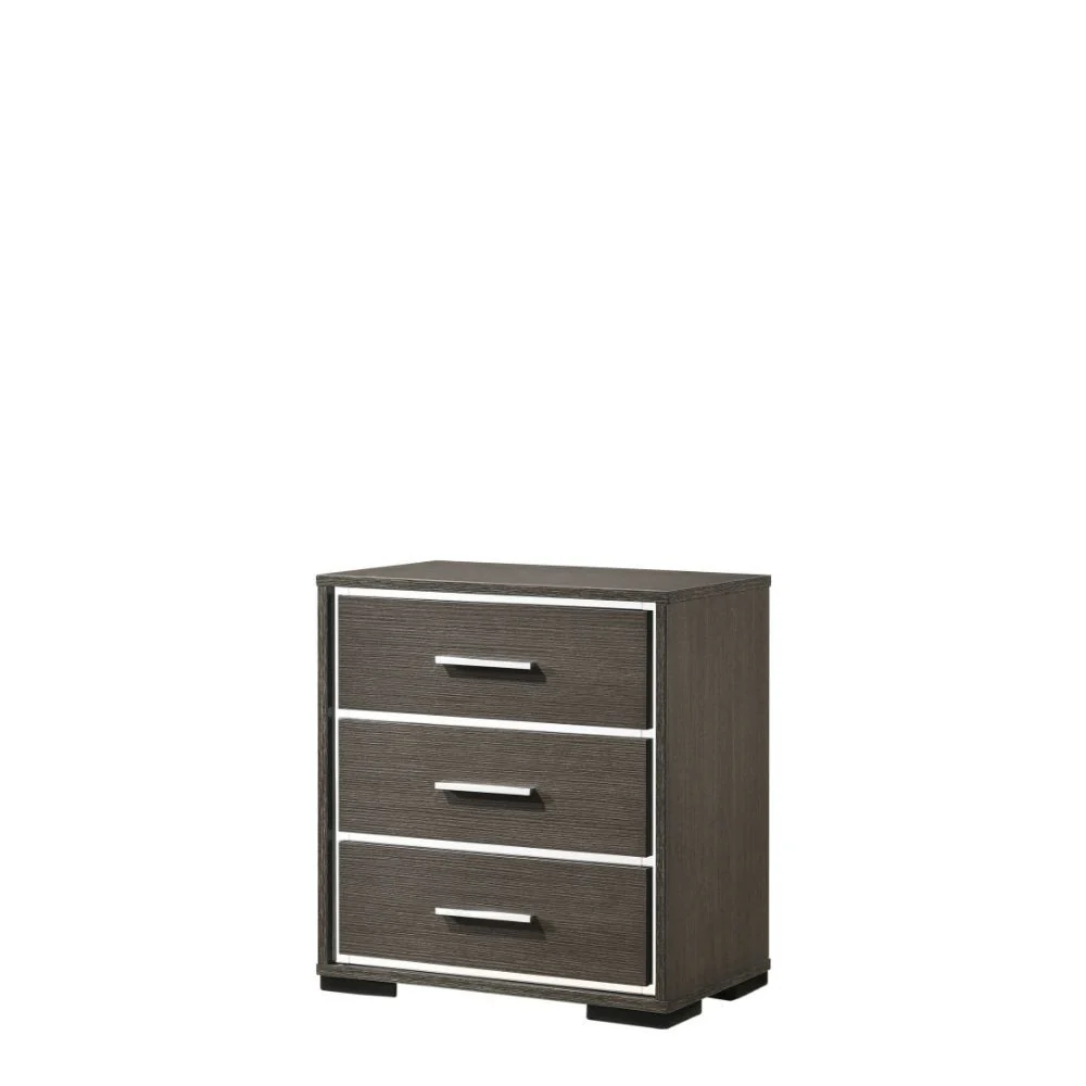 Escher - Nightstand - Gray Oak - Funk Metal Works LLC