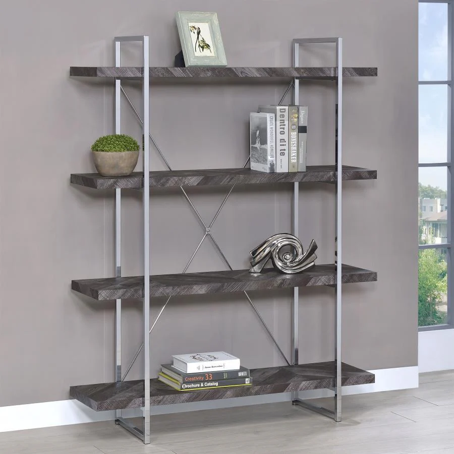 Grimma - Bookcase - Gray - Funk Metal Works LLC