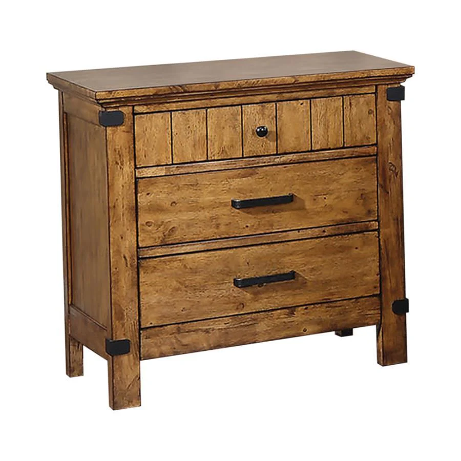 Brenner - Nightstand - Light Brown - Funk Metal Works LLC