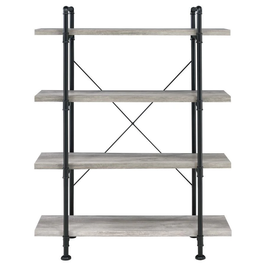 Delray - Bookcase - Pearl Silver - Funk Metal Works LLC