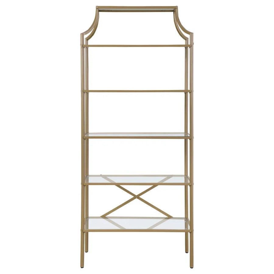 Serena - 5-tier Tempered Glass Shelves - Yellow - Funk Metal Works LLC