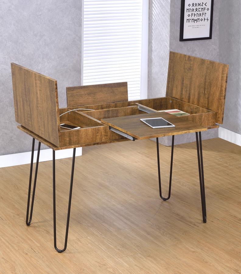 Sheeran - Writing Desk - Light Brown - Funk Metal Works LLC