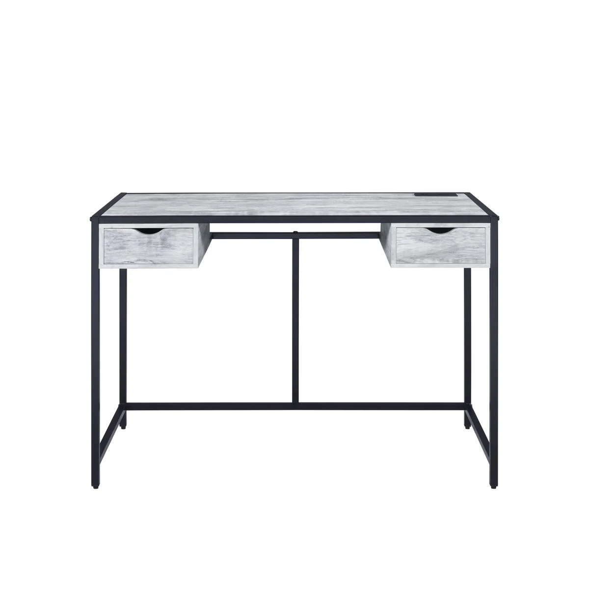 Wearn - Writing Desk - Weathered Gray & Black Finish - Funk Metal Works LLC