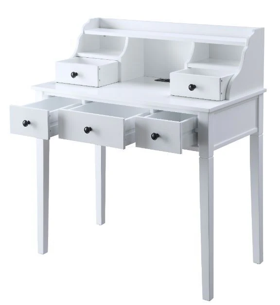 Agia - Desk - White Finish - Funk Metal Works LLC