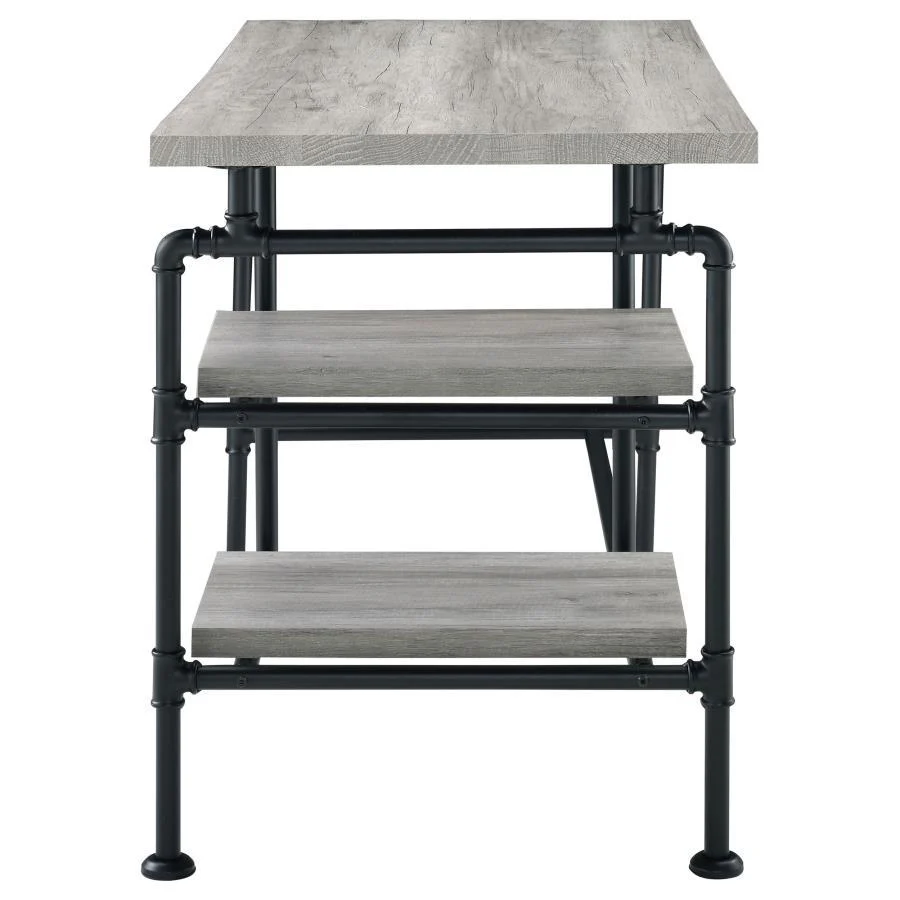 Delray - Writing Desk - Pearl Silver - Funk Metal Works LLC