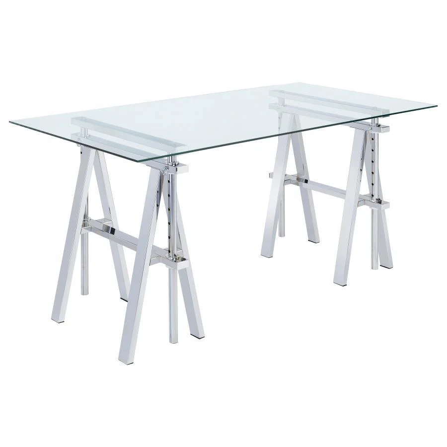 Statham - Writing Desk - Pearl Silver - Funk Metal Works LLC