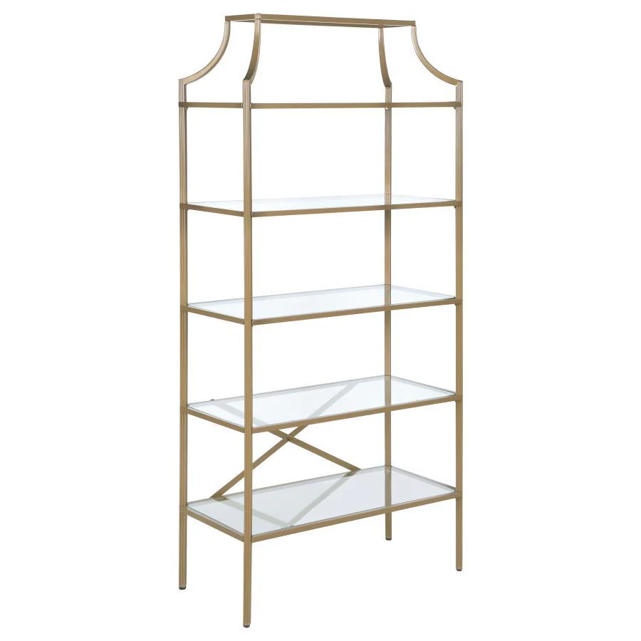 Serena - 5-tier Tempered Glass Shelves - Yellow - Funk Metal Works LLC