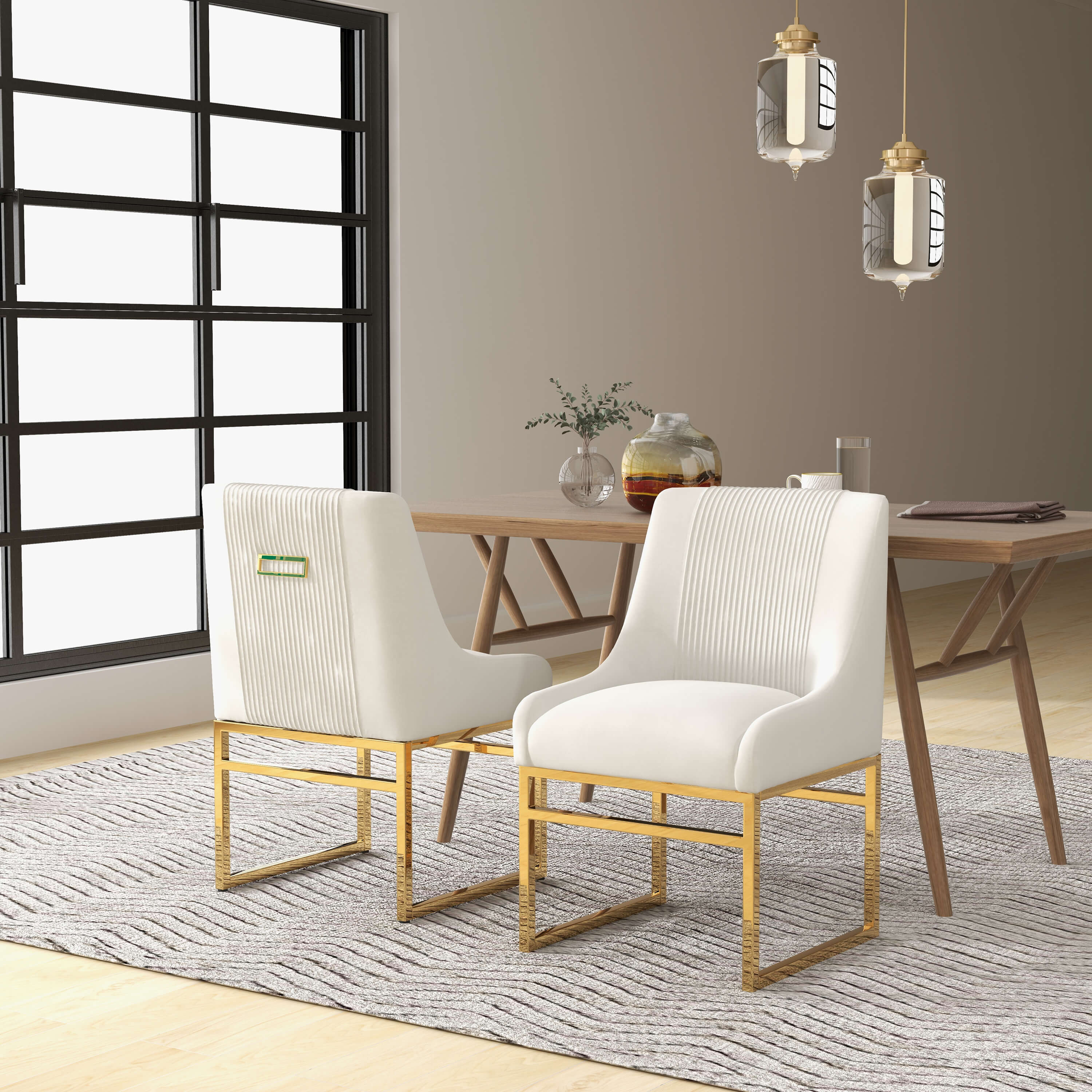 SEYNAR Contempoary Velvet Dining Chair with Metal Frame Legs, set of 2/4/6/8 - Funk Metal Works LLC