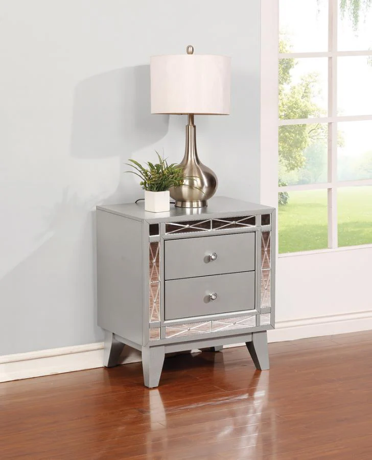 Leighton - Nightstand - Silver - Funk Metal Works LLC