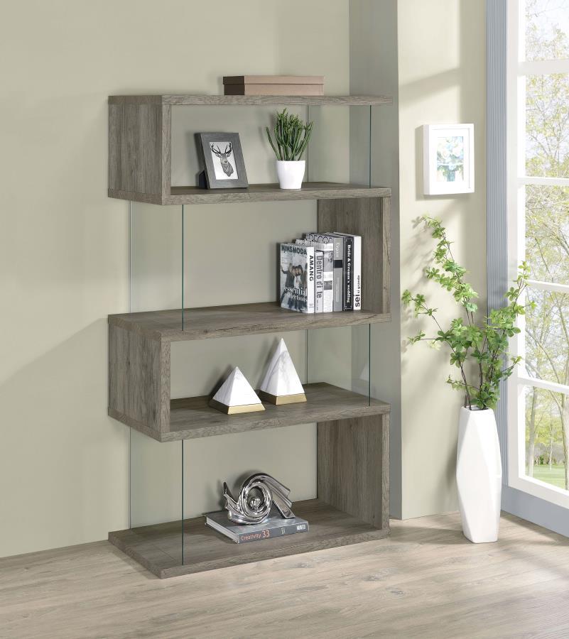 Emelle - Bookcase - Pearl Silver - Funk Metal Works LLC