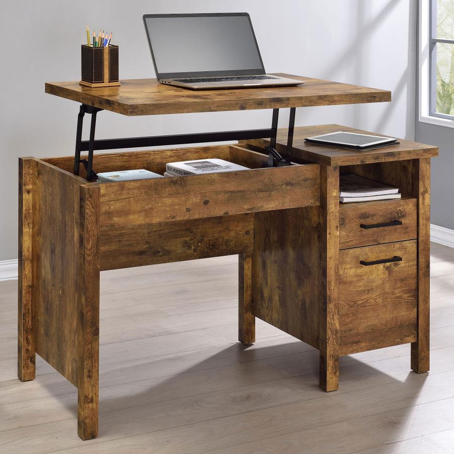 Delwin - Lift Top Desk - Light Brown - Funk Metal Works LLC