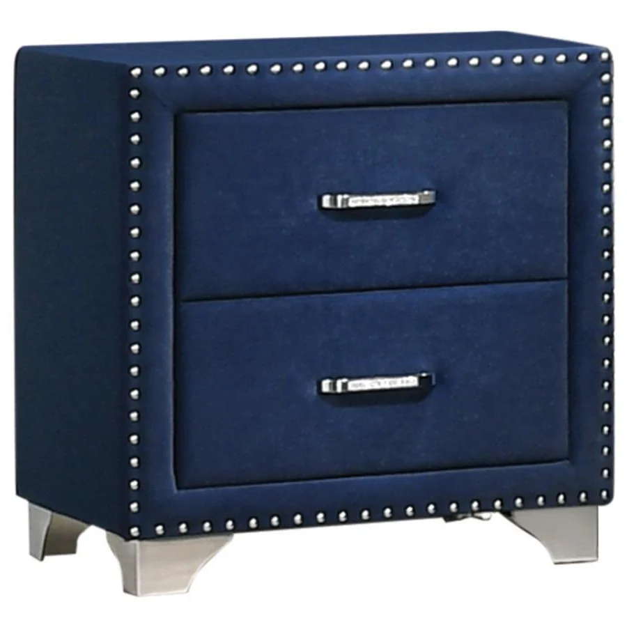 Melody - 2-drawer Upholstered Nightstand - Funk Metal Works LLC