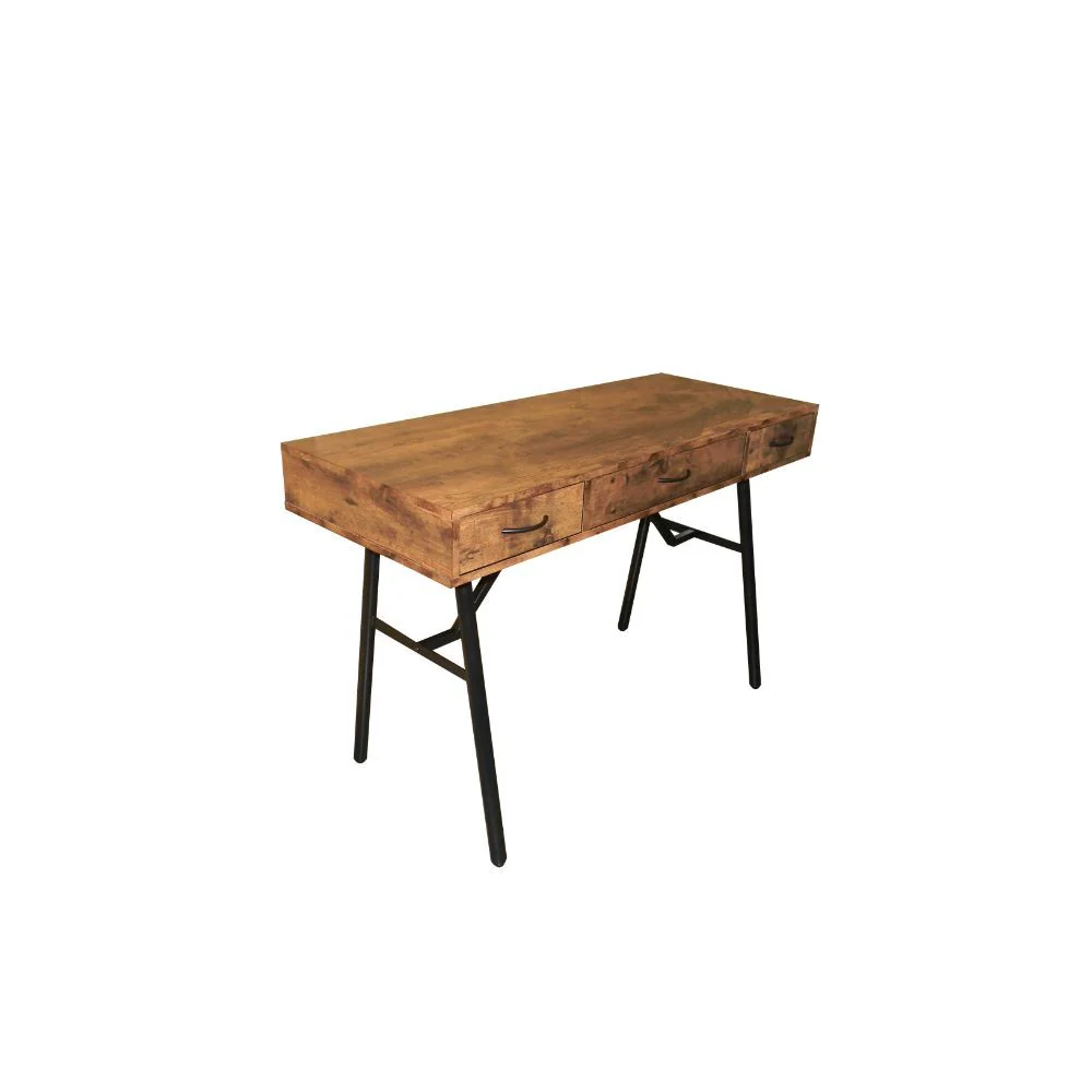 Jalia - Desk - Rustic Oak & Black - Funk Metal Works LLC