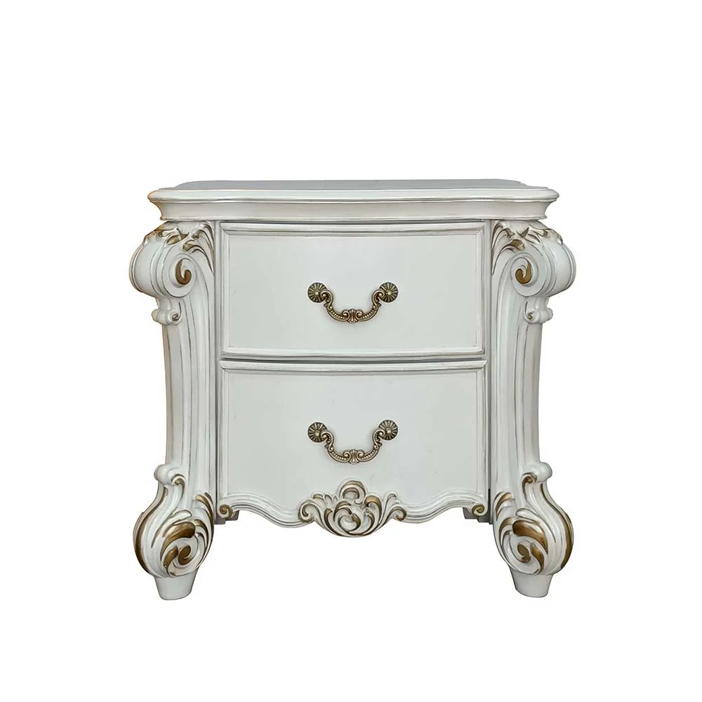 Vendom - Nightstand - Antique Pearl Finish - Funk Metal Works LLC