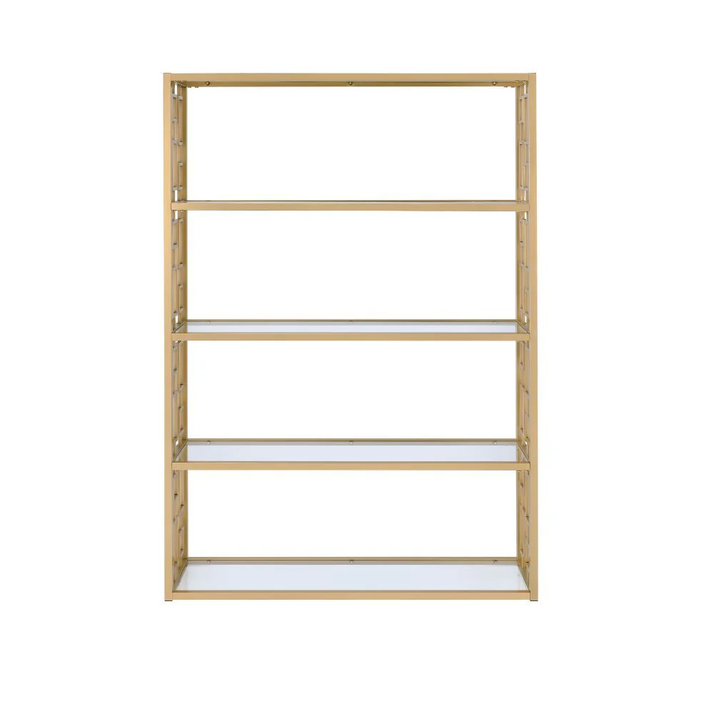 Blanrio - Bookshelf - Gold & Clear Glass - Funk Metal Works LLC