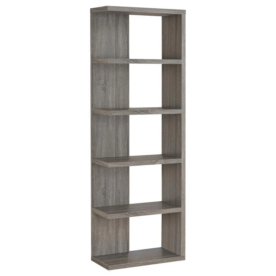 Harrison - 5-tier Bookcase - Gray - Funk Metal Works LLC