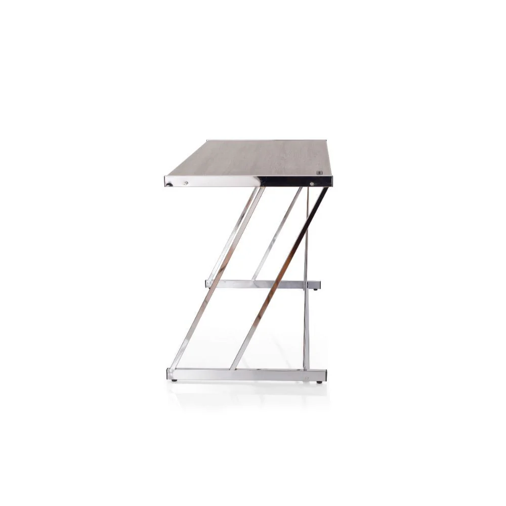 Finis - Desk - Weathered Oak & Chrome - Funk Metal Works LLC