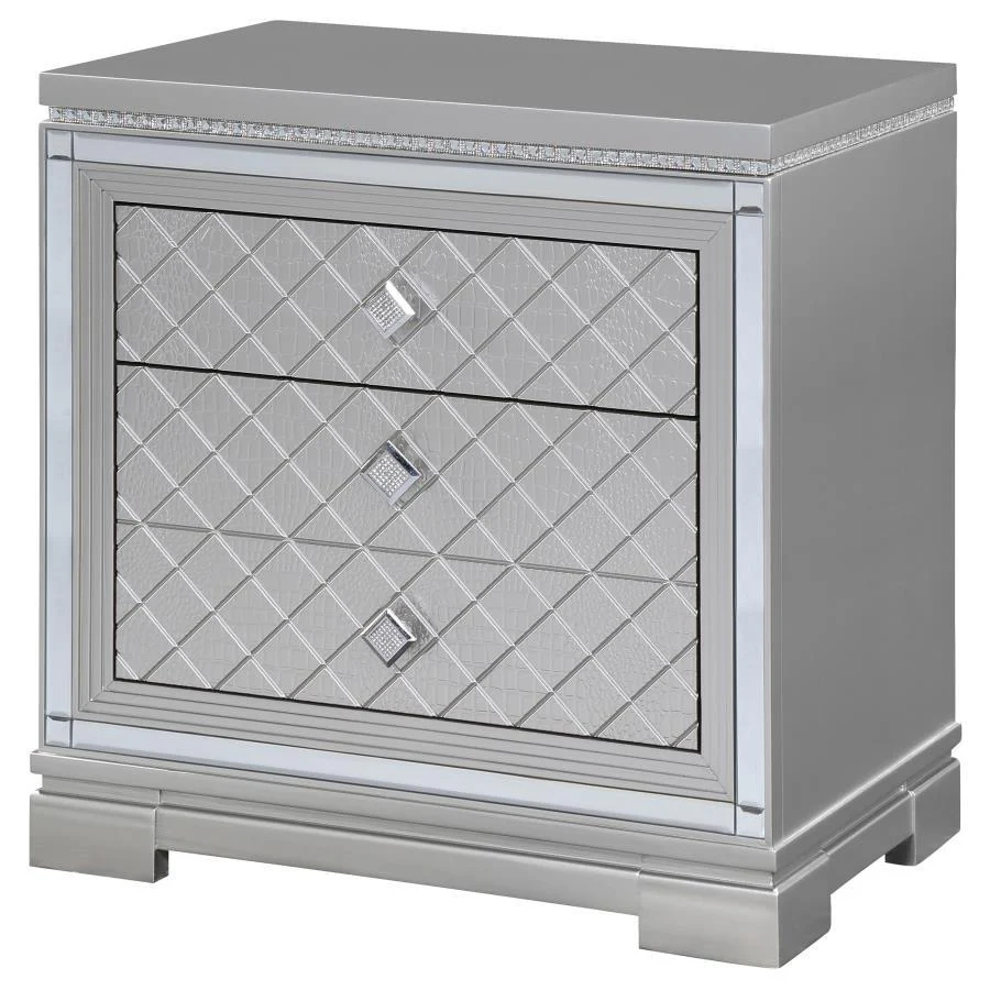 Eleanor - Nightstand - Pearl Silver - Funk Metal Works LLC