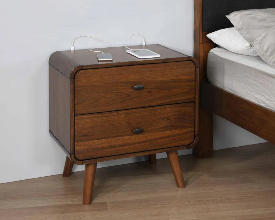 Robyn - 2-Drawer Nightstand - Brown - Funk Metal Works LLC