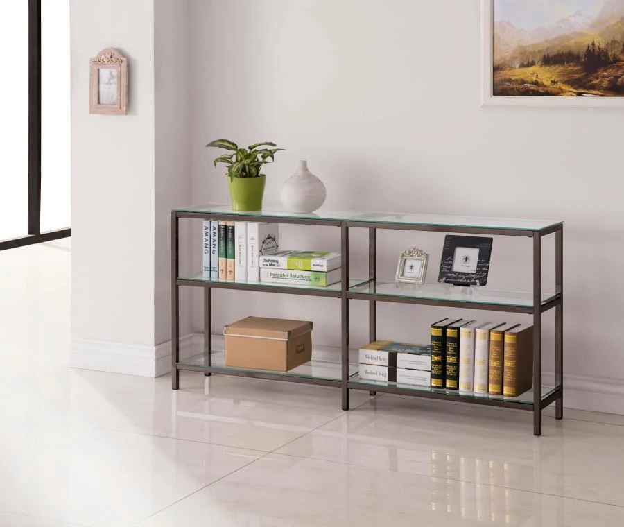Kate - 2-tier Bookcase - Gray - Funk Metal Works LLC
