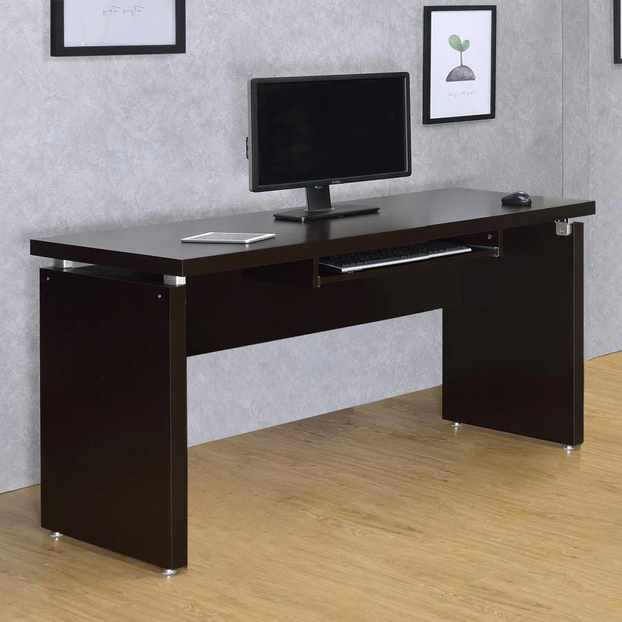 Skylar - Computer Desk With Key -board Drawer - Brown - Funk Metal Works LLC
