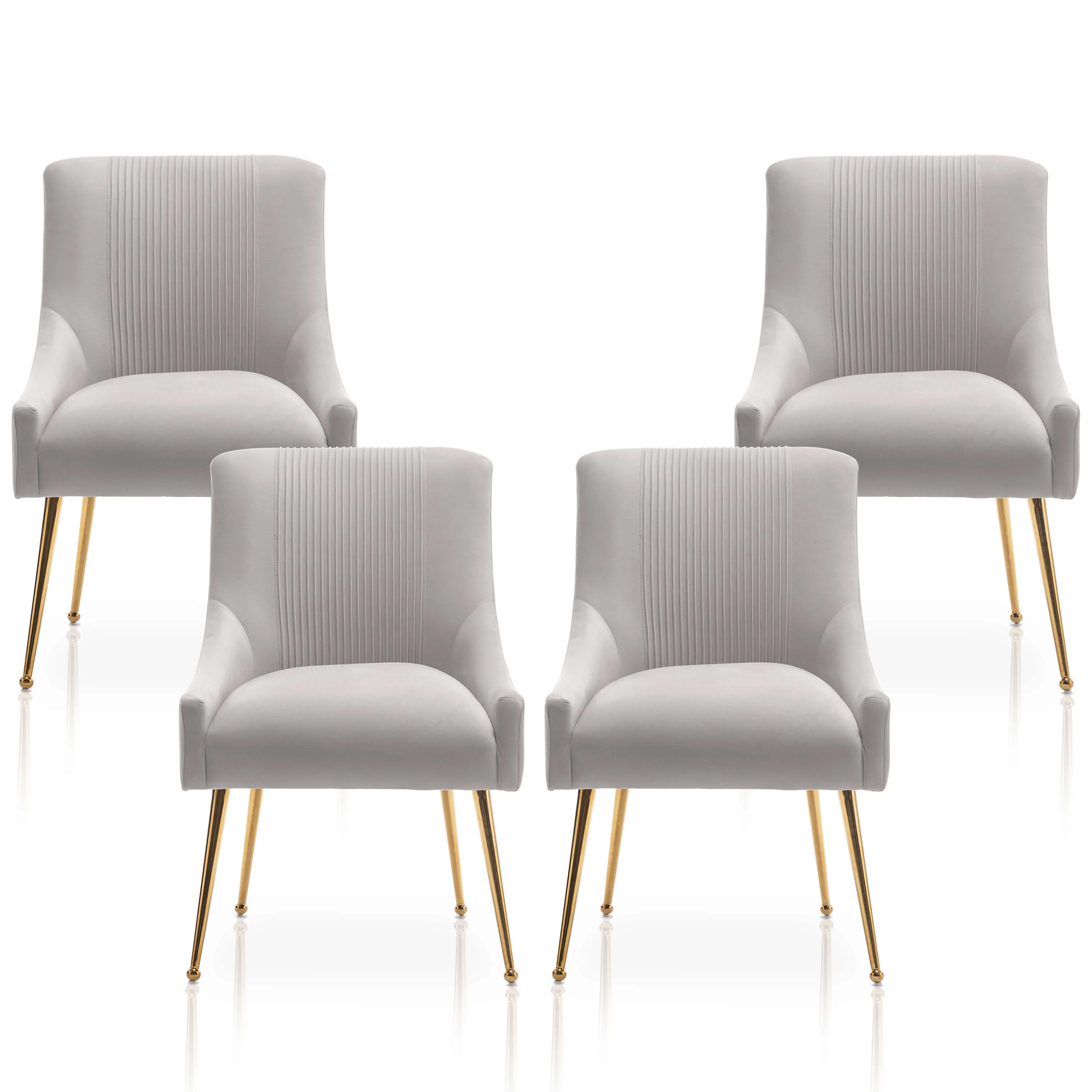 SEYNAR Modern Glam Velvet Dining Chair Set of 2/4/6 with Rear Handle - Funk Metal Works LLC
