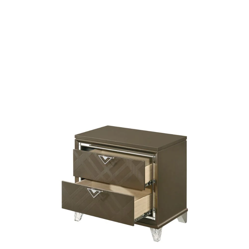 Skylar - Nightstand - Dark Champagne - Funk Metal Works LLC