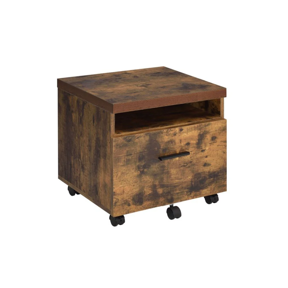 Bob - File Cabinet - Weathered Oak & Black - Funk Metal Works LLC