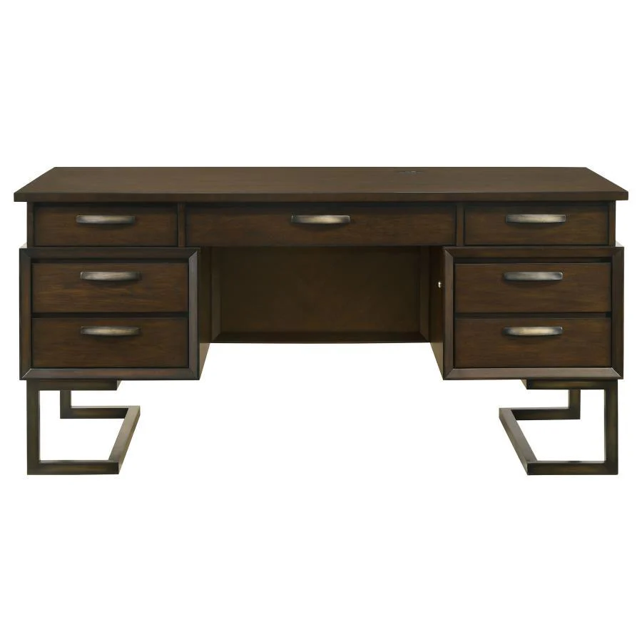 Executive Desk - Dark Brown - Funk Metal Works LLC