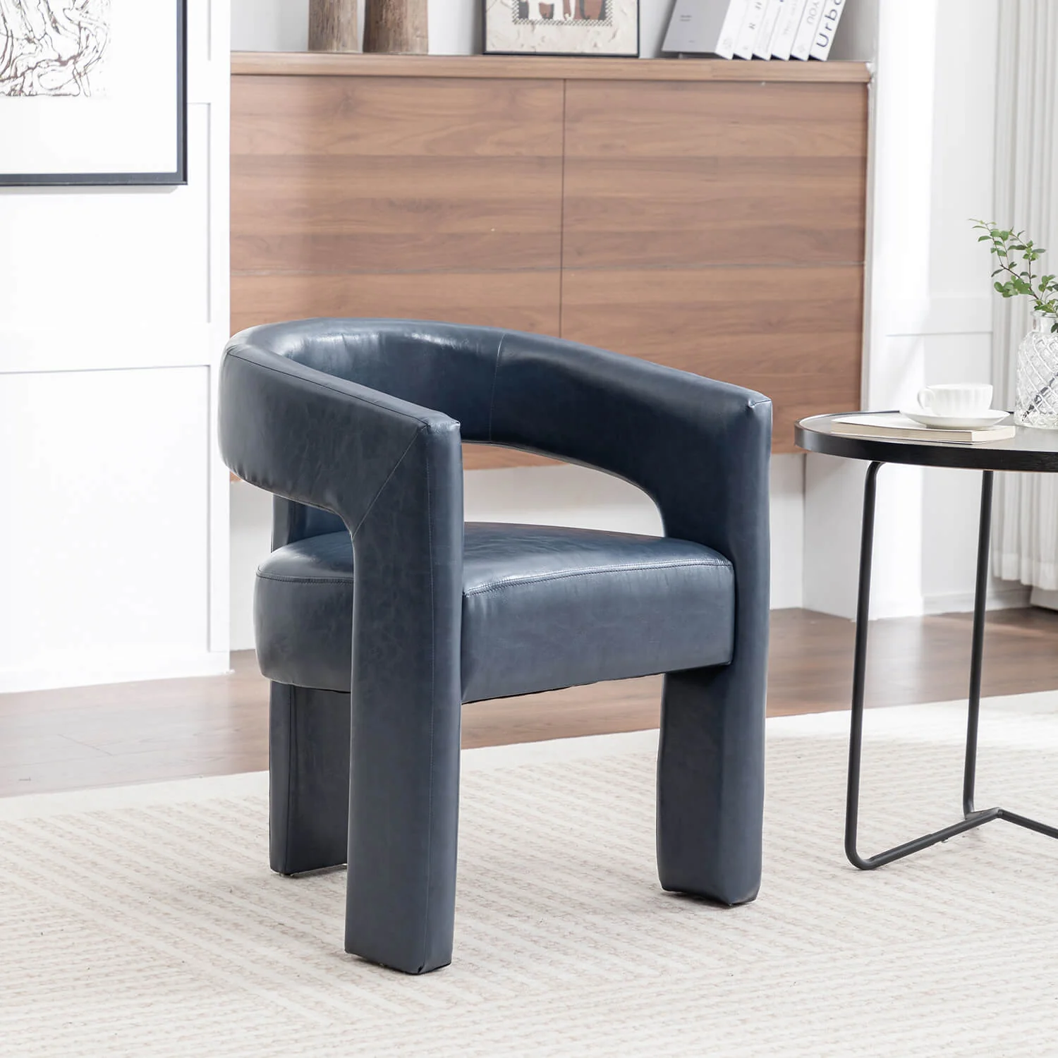 SEYNAR Modern Glam PU Leather Upholstered Dining Chair - Funk Metal Works LLC