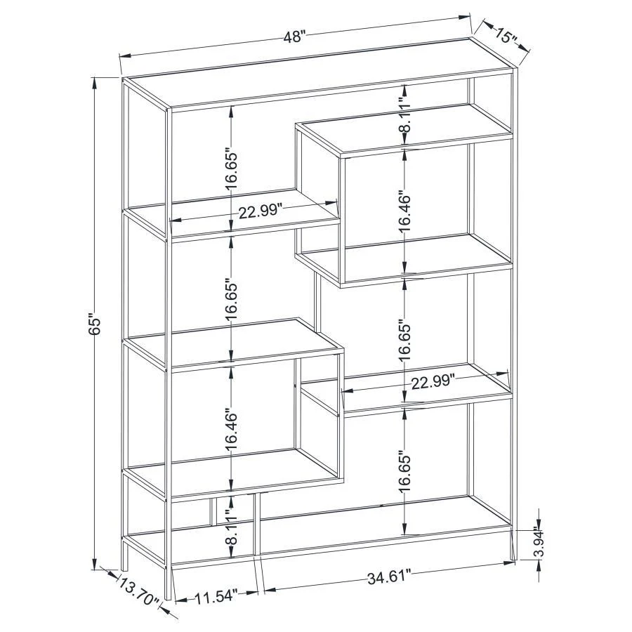 Asher - Bookcase - Brown - Funk Metal Works LLC