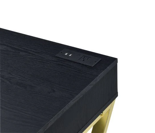 Coleen - Desk - Black & Brass Finish - Funk Metal Works LLC