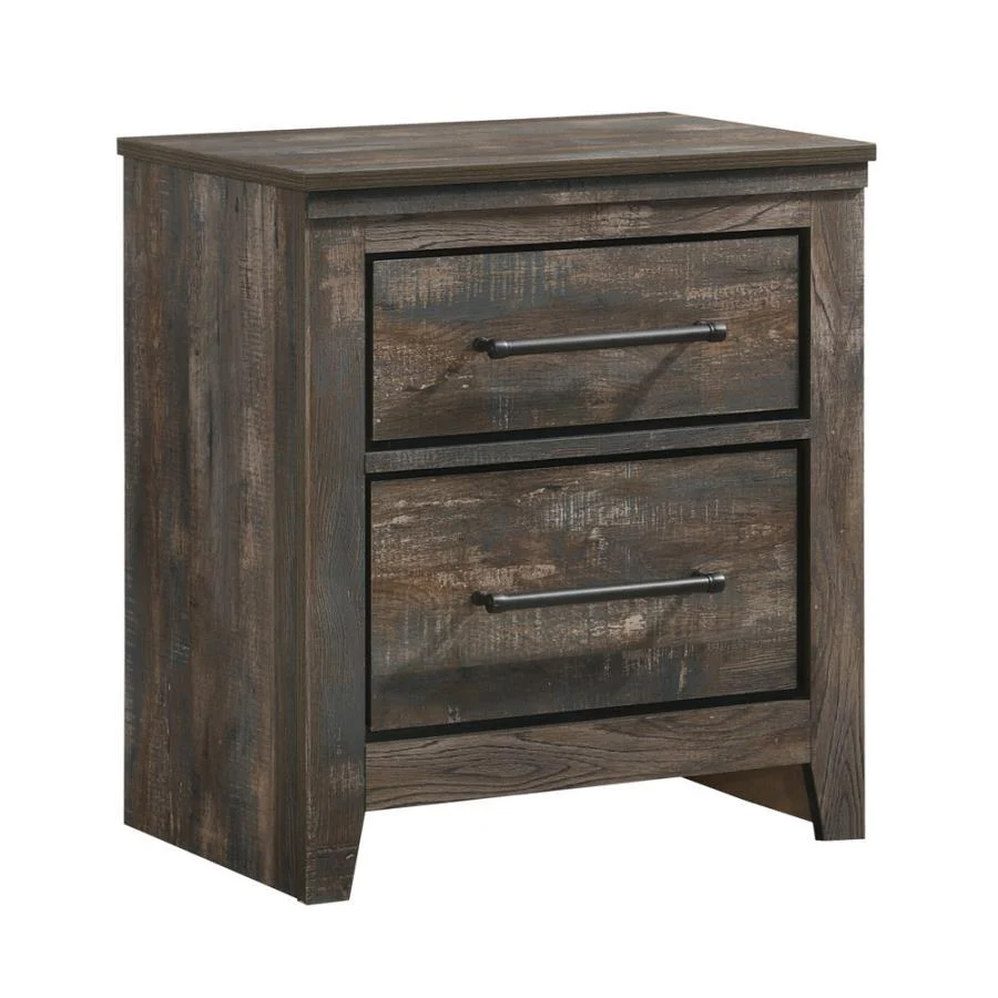 Ridgedale - 2-Drawer Nightstand - Weathered Dark Brown - Funk Metal Works LLC