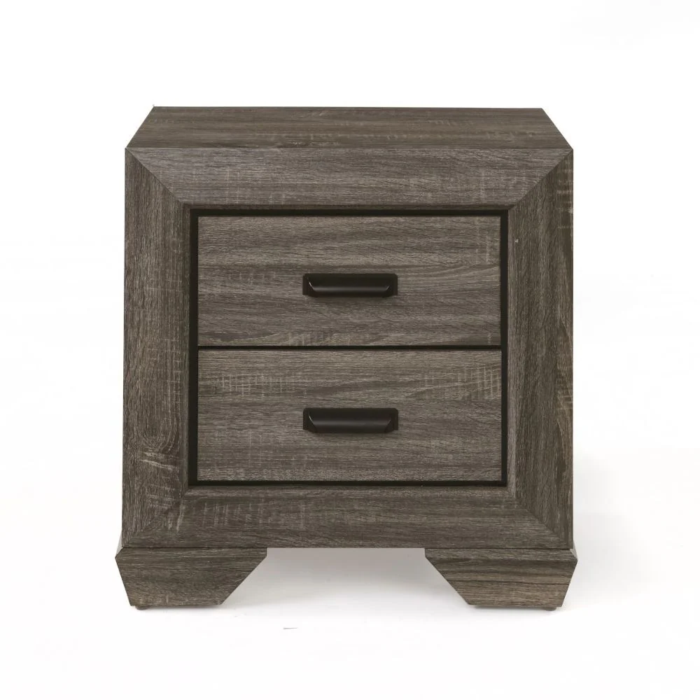 Lyndon - Nightstand - Weathered Gray Grain - Funk Metal Works LLC