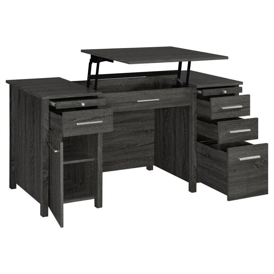 Dylan - Lift Top Desk - Gray - Funk Metal Works LLC