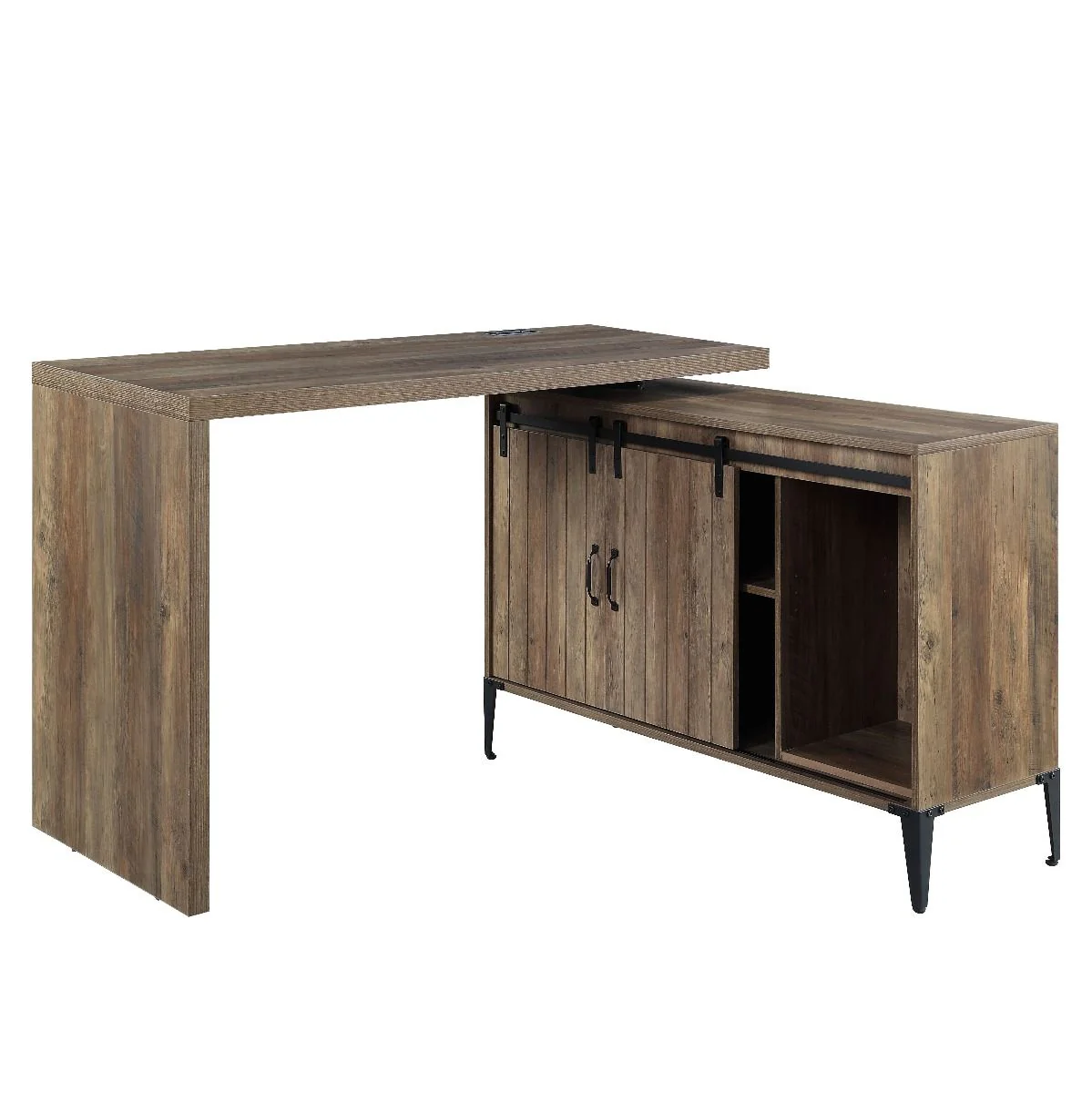 Zakwani - Writing Desk - Rustic Oak & Black Finish - 36