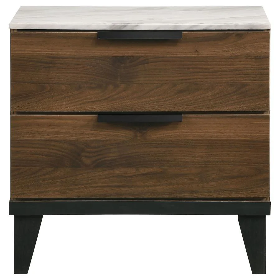 Mays 2-drawer Nightstand Walnut - Funk Metal Works LLC