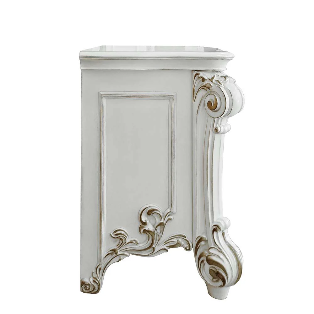 Vendom - Nightstand - Antique Pearl Finish - Funk Metal Works LLC