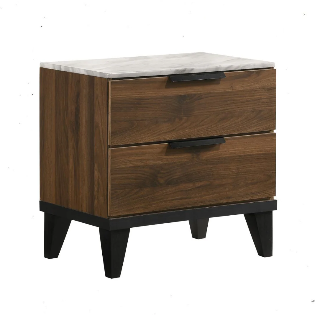 Mays 2-drawer Nightstand Walnut - Funk Metal Works LLC