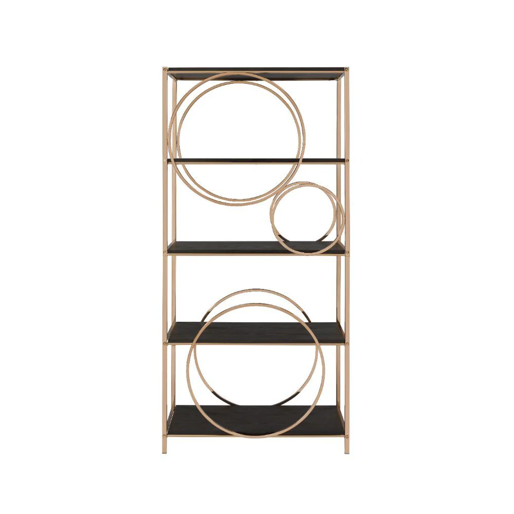 Hudice - Bookshelf - Black Oak & Champagne - Funk Metal Works LLC