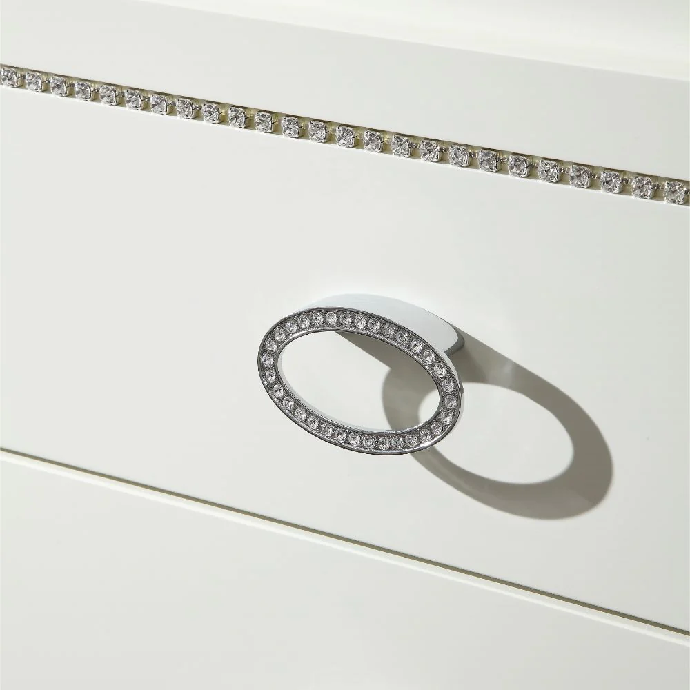 Bellagio - Nightstand - Ivory High Gloss - Funk Metal Works LLC