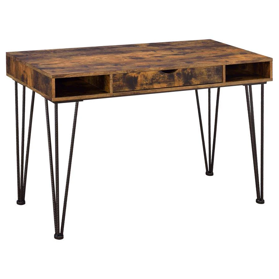 Olvera - Writing Desk - Brown - Funk Metal Works LLC