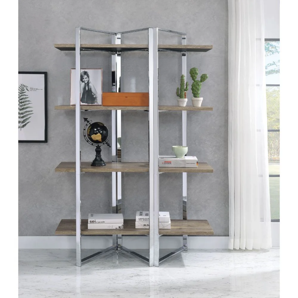 Libby - Bookshelf - Chrome - Funk Metal Works LLC