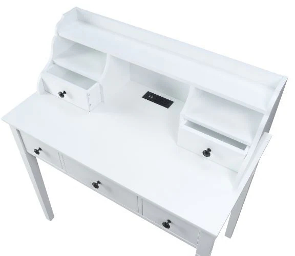 Agia - Desk - White Finish - Funk Metal Works LLC