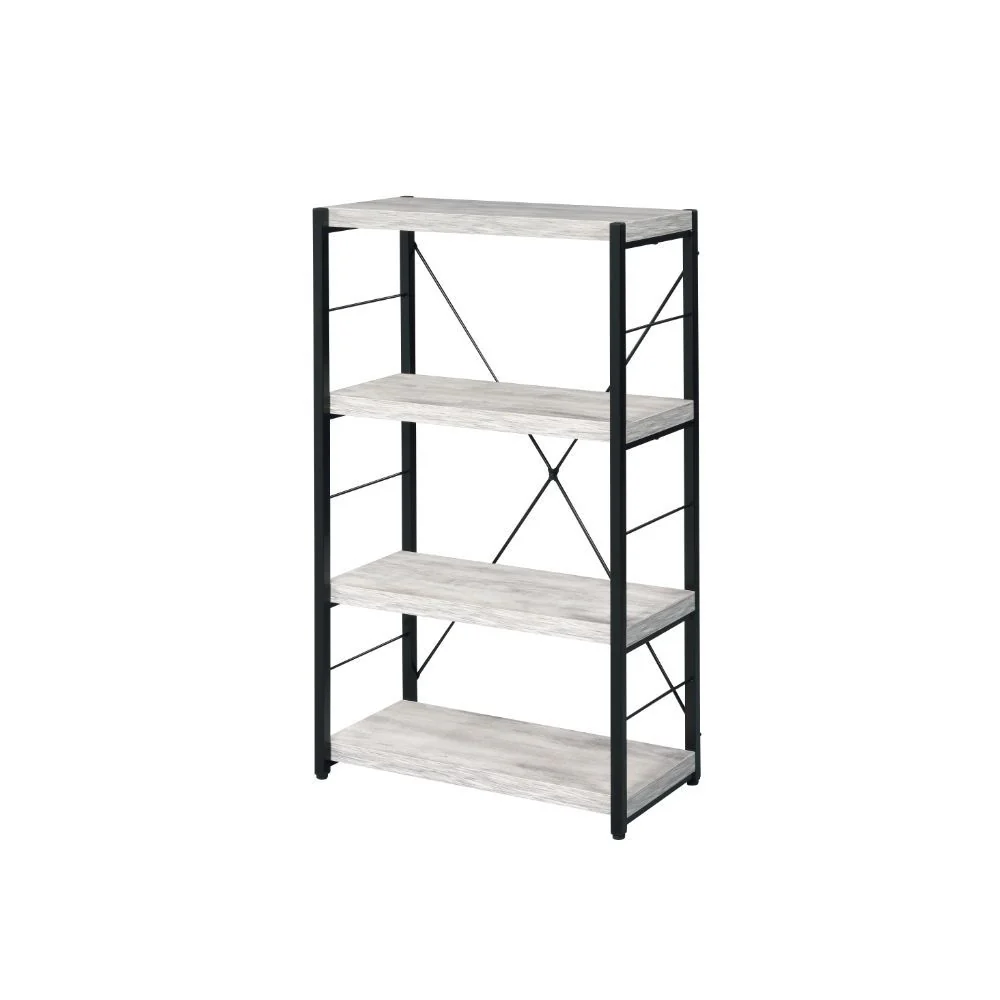 Jurgen - Bookshelf - Antique White & Black - Funk Metal Works LLC