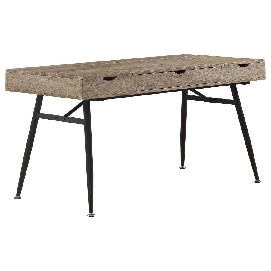 Rafael - Writing Desk - Light Brown - Funk Metal Works LLC
