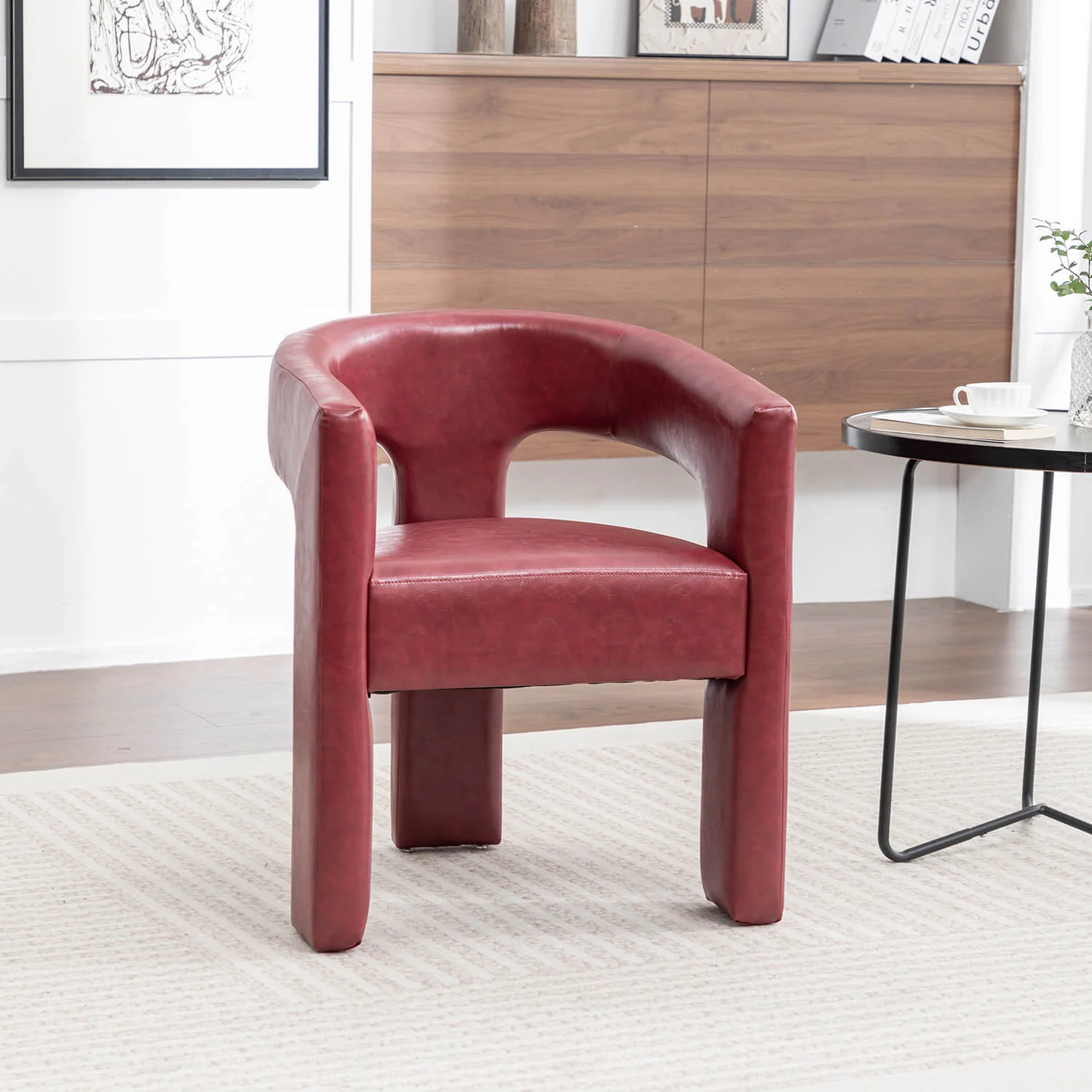 SEYNAR Modern Glam PU Leather Upholstered Dining Chair - Funk Metal Works LLC